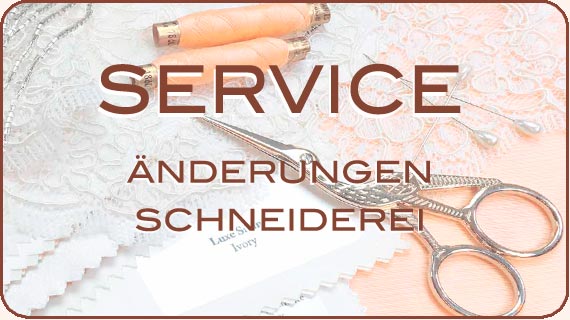 Unser Änderungsatelier für Braut und Abendmoden als Service für unsere Kunden.