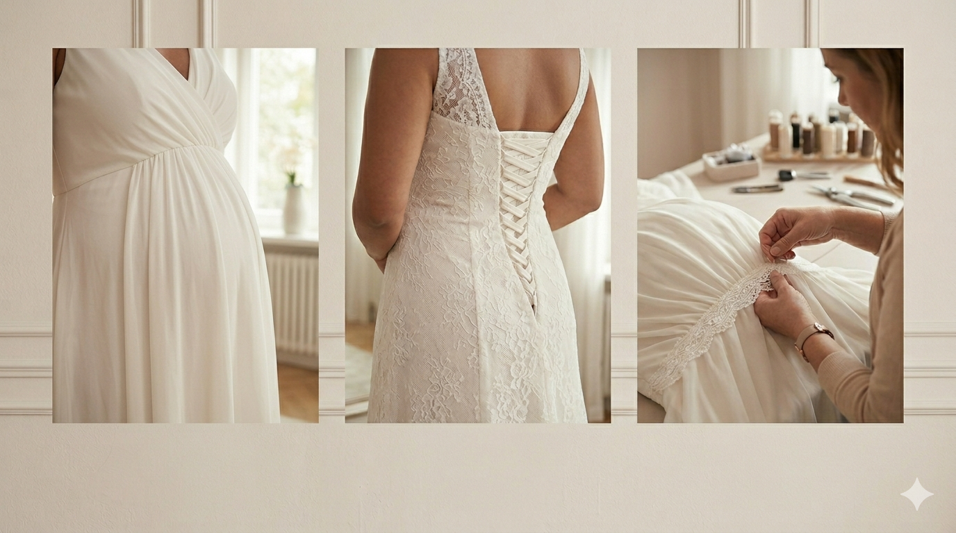 Umstandsbrautkleid Schneiderei Anpassung